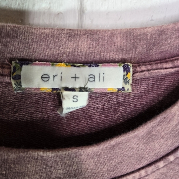 Anthropologie eri + ali weckerlie scalloped dusty mauve ruffle sweatshirt - Picture 5 of 8